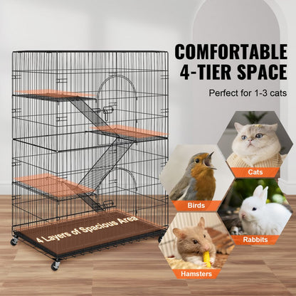 BSL-4C - 35.4" Large Metal Cat Catio for 1-3 Pets, Easy Access