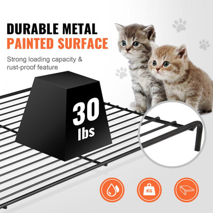 BSL-4C - 35.4" Large Metal Cat Catio for 1-3 Pets, Easy Access