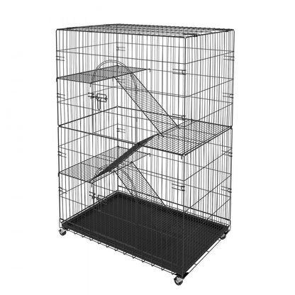 BSL-4C - 35.4" Large Metal Cat Catio for 1-3 Pets, Easy Access