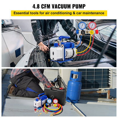 ZK44.8CFM - Durable 4.8 CFM VEVOR Vacuum Pump for HVAC & Refrigeration