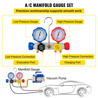 ZK44.8CFM - Durable 4.8 CFM VEVOR Vacuum Pump for HVAC & Refrigeration