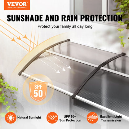 CZPC40X80T - Durable 40" x 80" UV-Resistant Window Door Awning Canopy