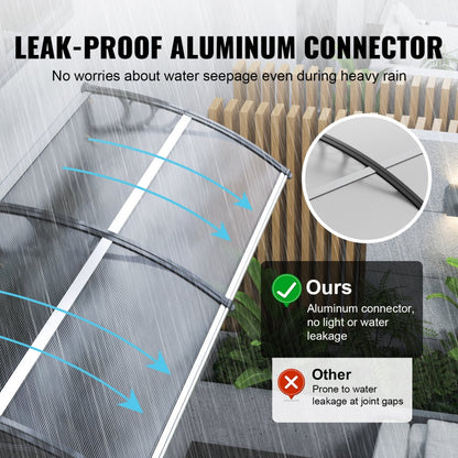 CZPC40X80T - Durable 40" x 80" UV-Resistant Window Door Awning Canopy