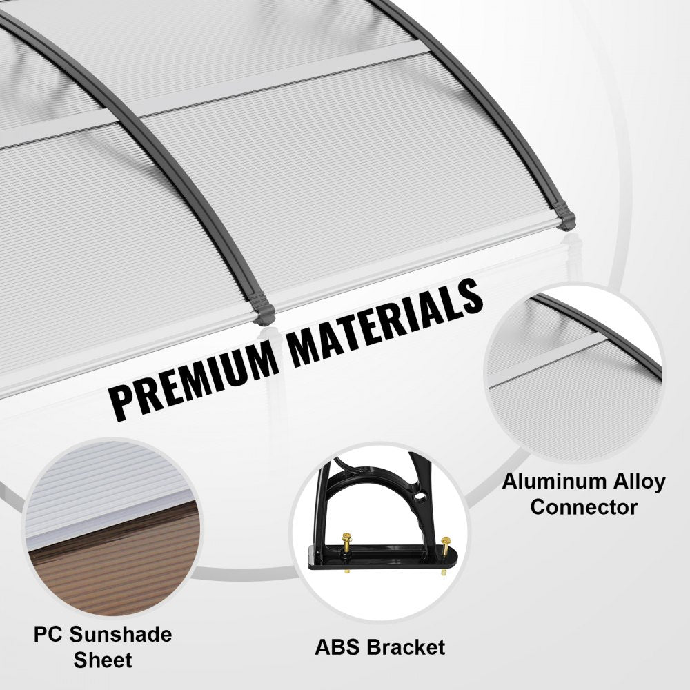 CZPC40X80T - Durable 40" x 80" UV-Resistant Window Door Awning Canopy