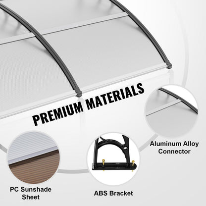 CZPC40X80T - Durable 40" x 80" UV-Resistant Window Door Awning Canopy