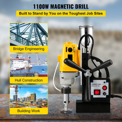 010246245322 - 1100W Magnetic Drill Press, 1.57" Boring, 5" Depth