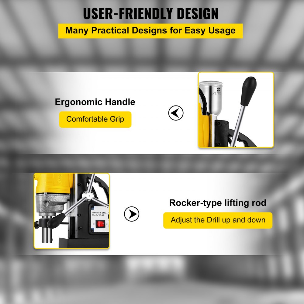 010343839784 - 1100W Magnetic Drill Press with 1-1/2" Boring Capacity