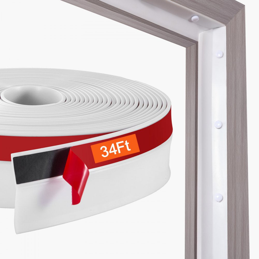 MH1400-34ft - Weather-Resistant Garage Door Seal, 34ft TPE with Strong Adhesive