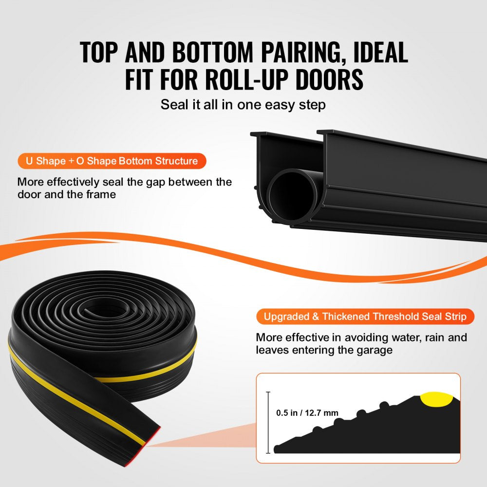 DTMH1925-MXBTMH1591-16ft - Durable PVC Garage Door Seal Kit, 16ft Length
