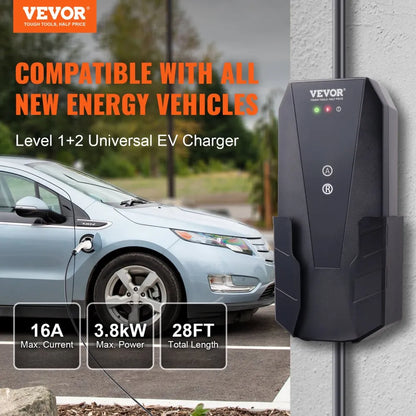 EV-B06-US003A - 28ft Portable EV Charger, 16A with Dual Voltage Flexibility