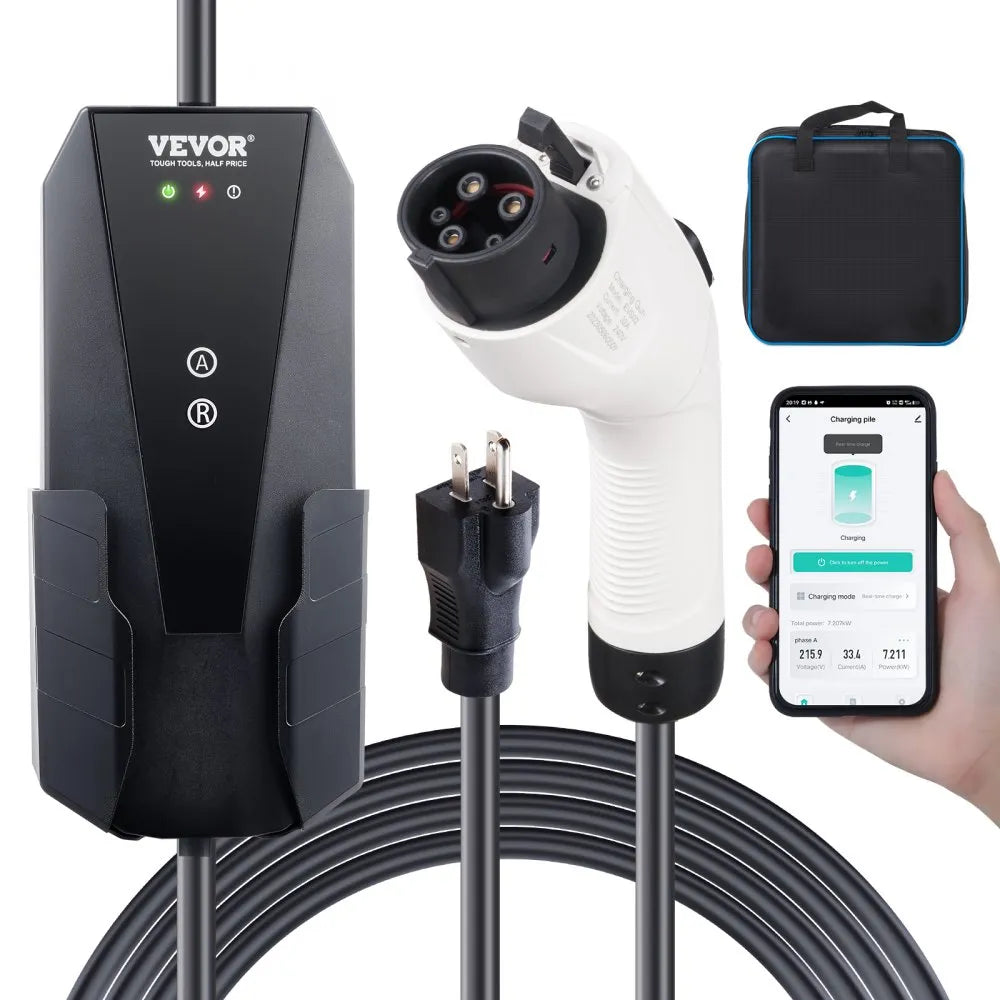 EV-B06-US003A - 28ft Portable EV Charger, 16A with Dual Voltage Flexibility