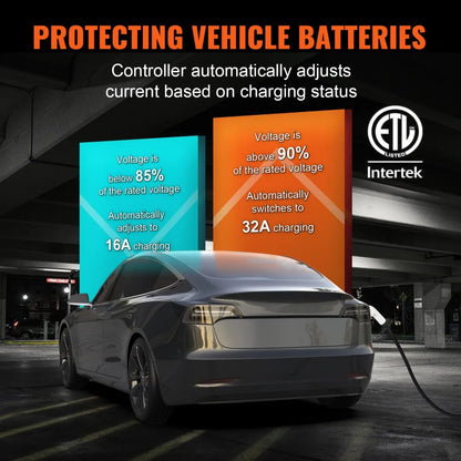 EV-B06-US007B - 32A Portable EV Charger with 28ft Cable