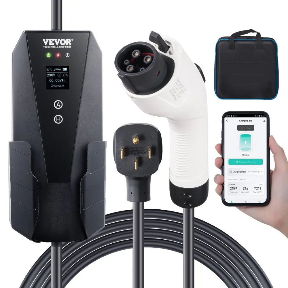 EV-B06-US007B - 32A Portable EV Charger with 28ft Cable