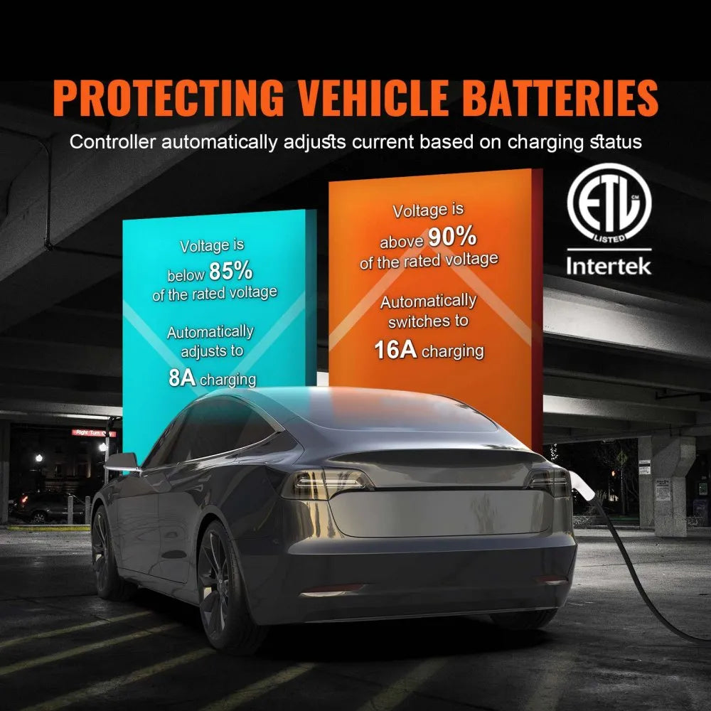 EV-B06-US003B - 28ft Level 2 Portable EV Charger, IP66 Rated, 16A