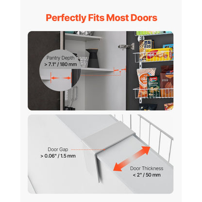 DPO-6A - 6-Basket Over-Door Organizer with Adjustable Spacing for Small Spaces