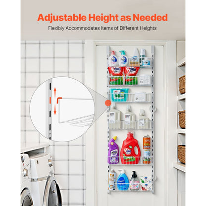 DPO-6A - 6-Basket Over-Door Organizer with Adjustable Spacing for Small Spaces