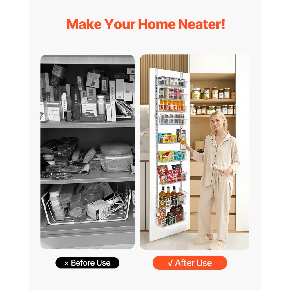 DPO-9A - 9-Basket Over the Door Pantry Organizer for Small Spaces