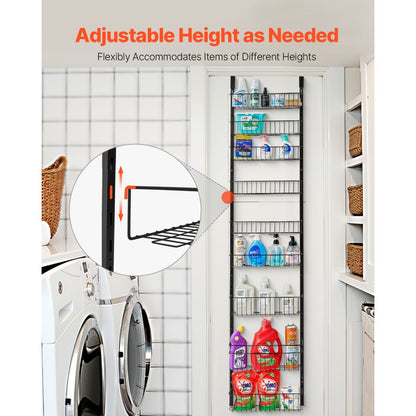 DPO-9B - Heavy-Duty Over the Door Organizer with 9 Baskets and Adjustable Spacing