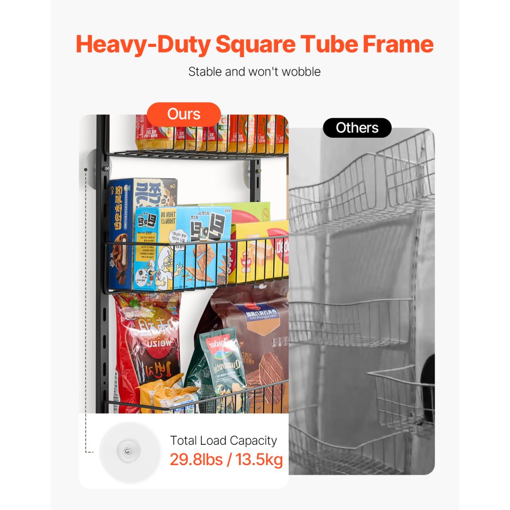 DPO-9B - Heavy-Duty Over the Door Organizer with 9 Baskets and Adjustable Spacing