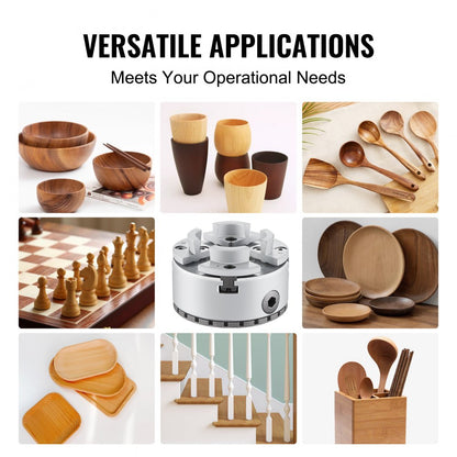 KP96 - 4-Jaw Lathe Chuck, 3.4" Diameter, 1.77-2.75" Workpiece Range