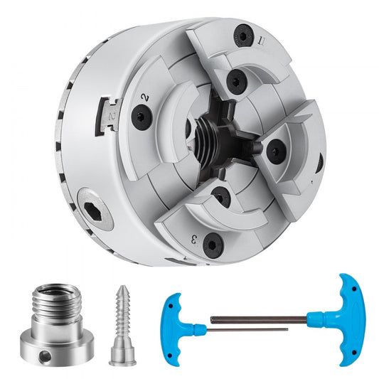 KP96 - 4-Jaw Lathe Chuck, 3.4" Diameter, 1.77-2.75" Workpiece Range