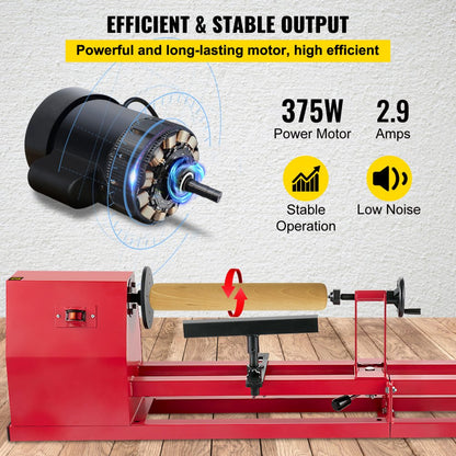 010285909760 - 14"x40" VEVOR Wood Lathe, 400W with Variable Speed 810-2480 RPM