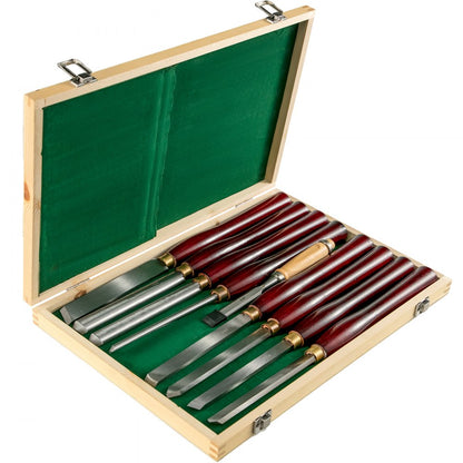 010473807055 - 8-Piece Wood Lathe Chisel Set with Polished Handles
