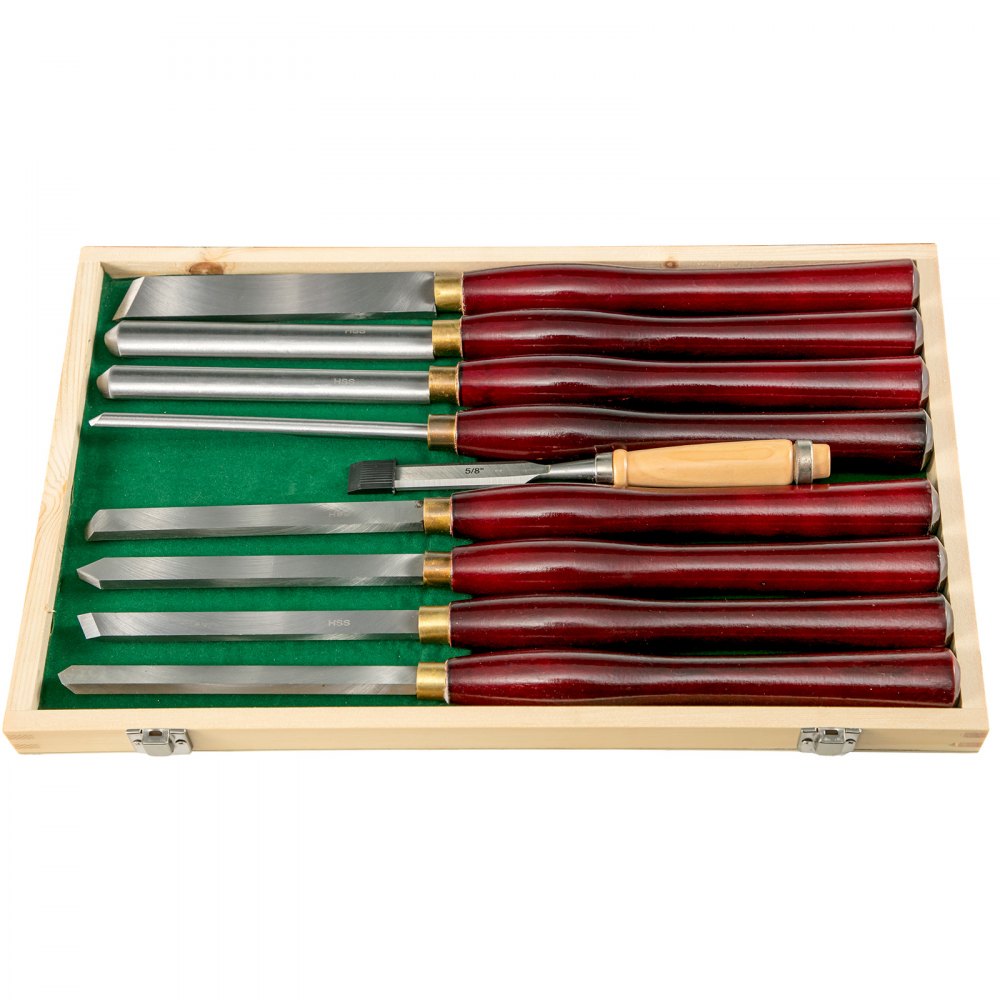 010473807055 - 8-Piece Wood Lathe Chisel Set with Polished Handles