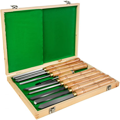 010675408310 - 8-Piece Wood Lathe Chisel Set with Polished Handles