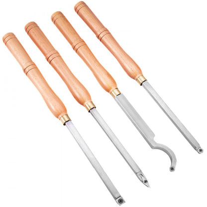 010955446208 - Ergonomic 4-Piece Wood Turning Tool Set for Lathe Cutting