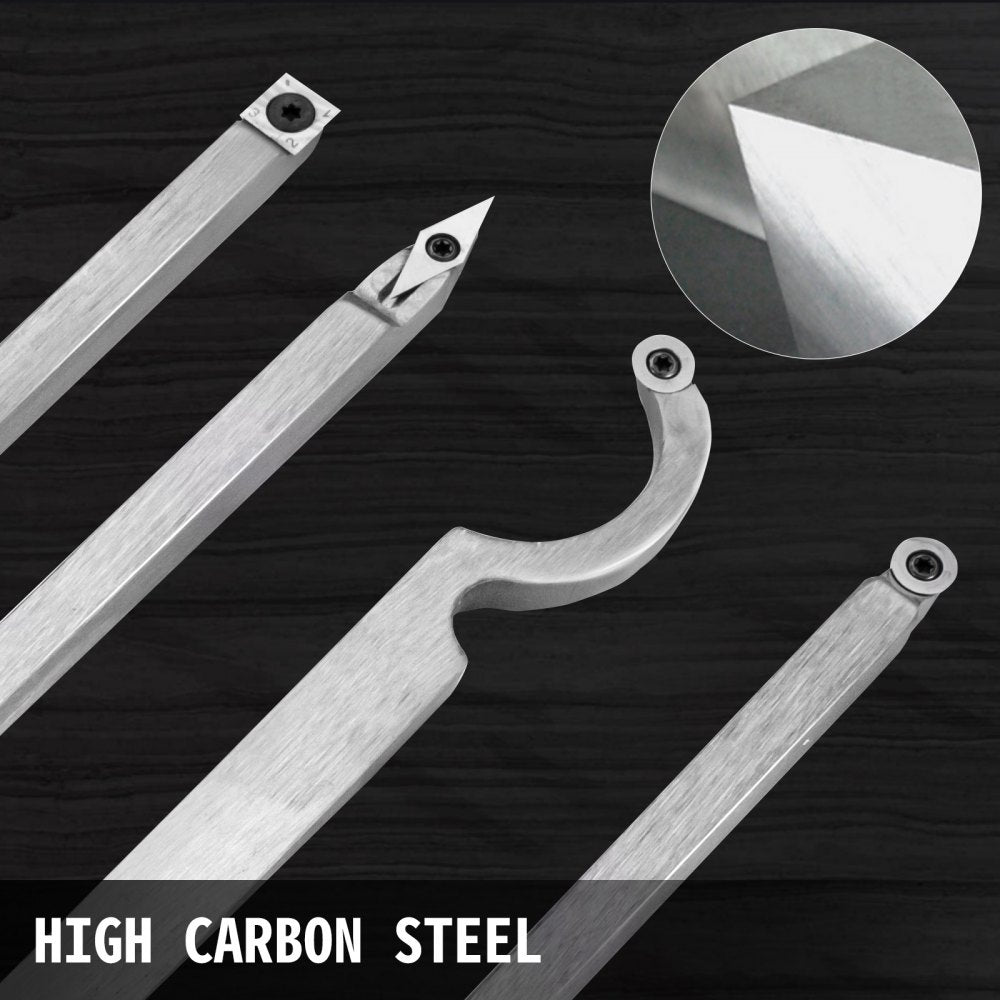 010955446208 - Ergonomic 4-Piece Wood Turning Tool Set for Lathe Cutting