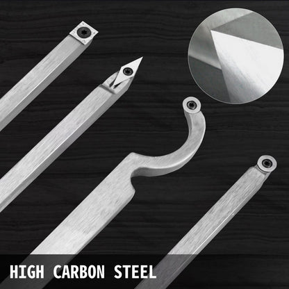 010955446208 - Ergonomic 4-Piece Wood Turning Tool Set for Lathe Cutting