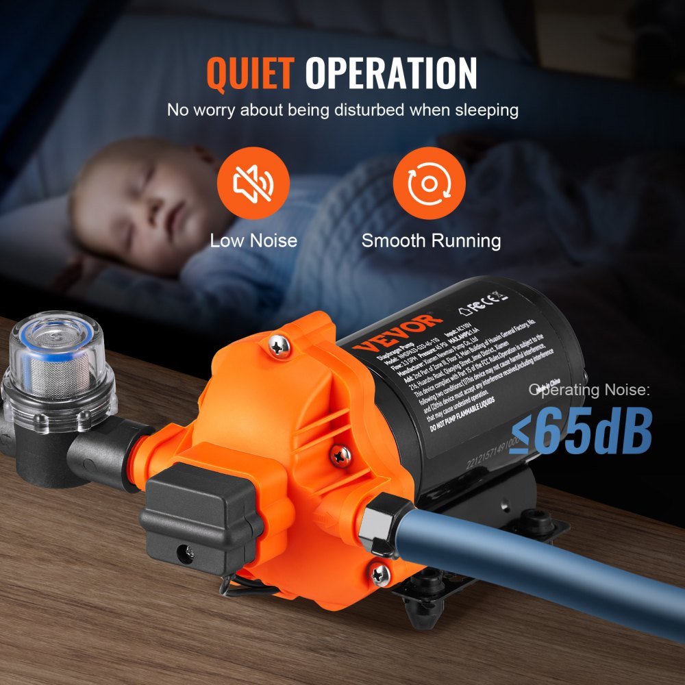 NMDPA33-G33-45-110 - 3.3 GPM VEVOR Water Pump for RVs & Boats