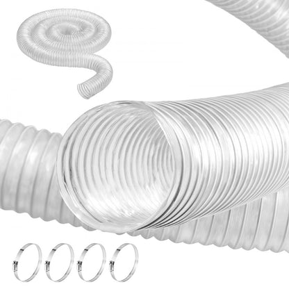 2.5inch-1 - 2.5 x 10 Flexible PVC Dust Hose with Stainless Steel Clamps
