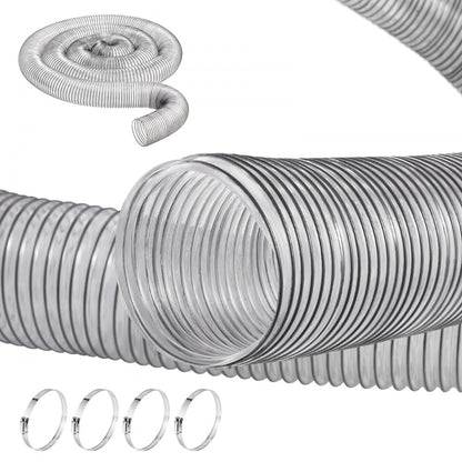 4inch-1 - 4" x 20' Flexible PVC Dust Hose with Steel Reinforcement