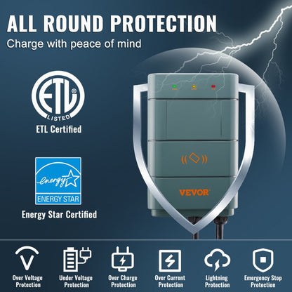EV-A01-US009B - Smart 40A EV Charger with 22ft Cable, Wi-Fi Enabled