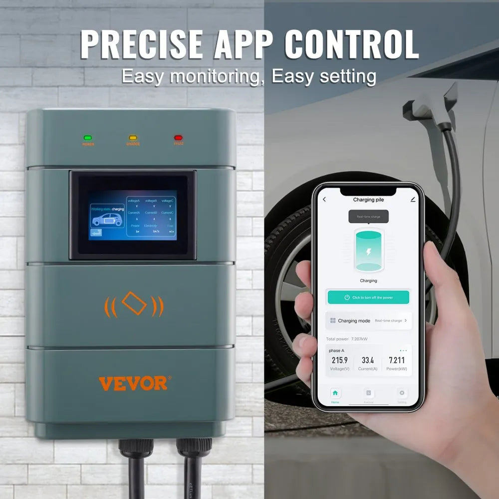 EV-A01-US011B - 48A VEVOR Level 2 EV Charger, 11.5 kW, Adjustable Settings