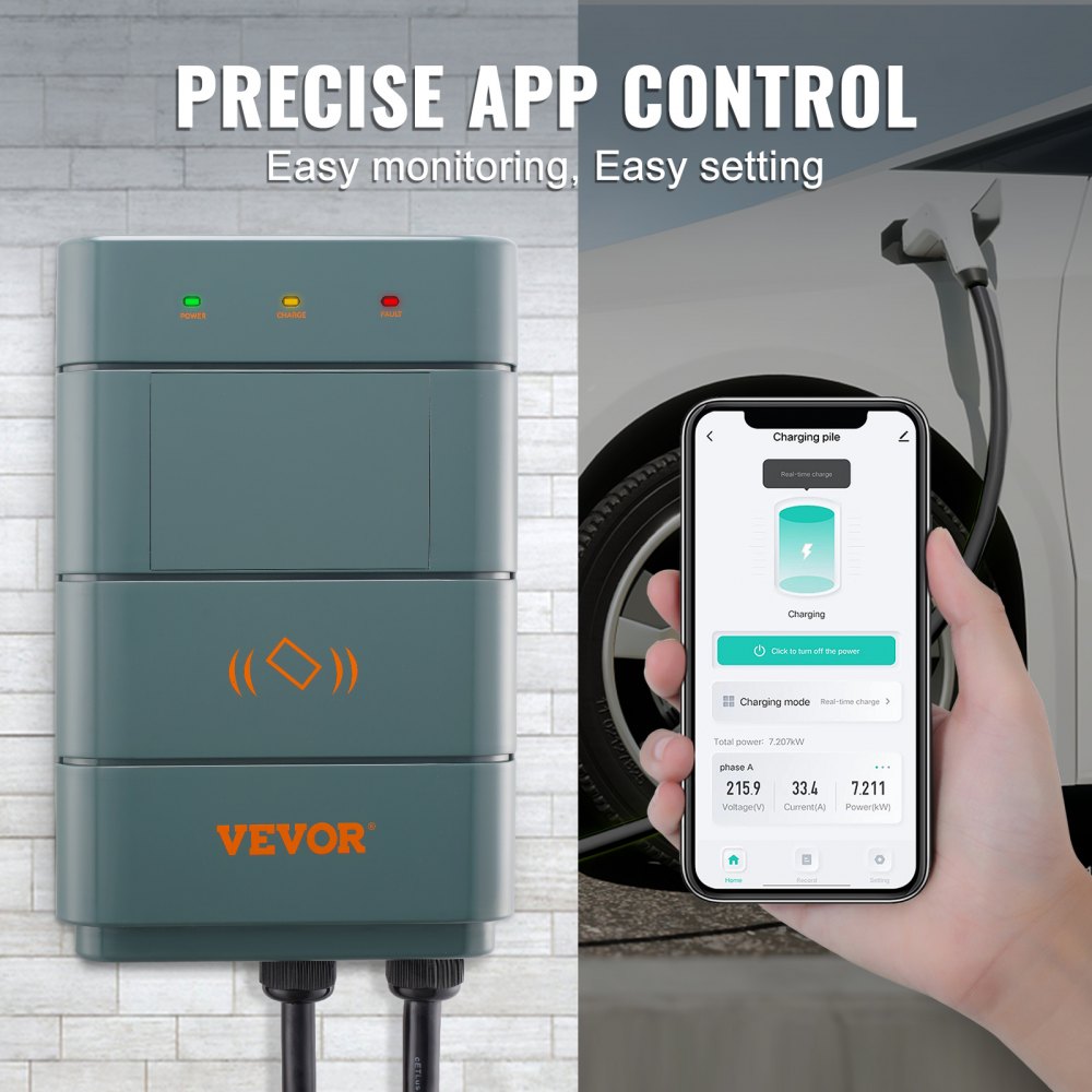 EV-A01-US009A - 40A Level 2 EV Charger with IP66 Protection