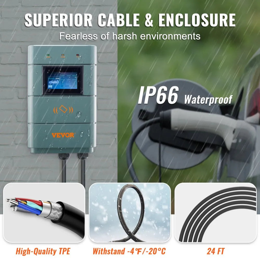EV-A01-US011A - Adjustable Level 2 EV Charger with 24ft TPE Cable