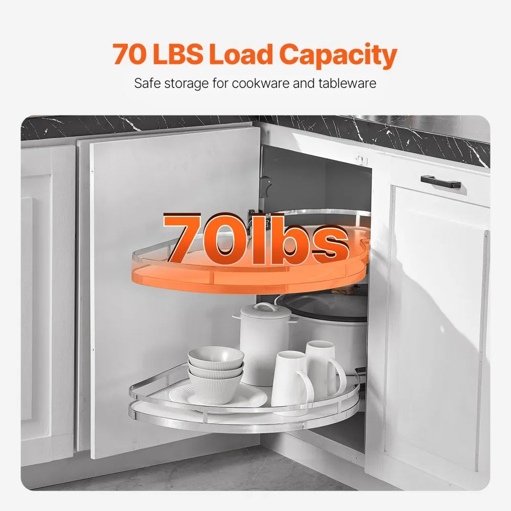 DG-668R - Adjustable Blind Corner Kitchen Organizer with Soft Close Swing Tray