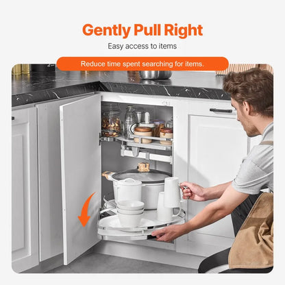 DG-668R - Adjustable Blind Corner Kitchen Organizer with Soft Close Swing Tray