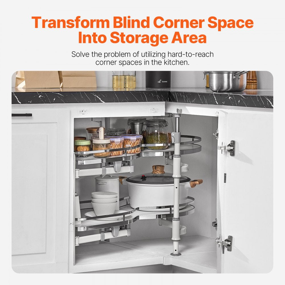 DG-668L - Versatile Blind Corner Cabinet Organizer with Swing Tray