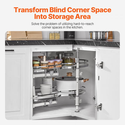 DG-668L - Versatile Blind Corner Cabinet Organizer with Swing Tray