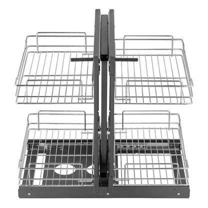 YG-XGW-4-9-2 - Chrome 4-Basket Pull-Out Corner Organizer for Kitchen