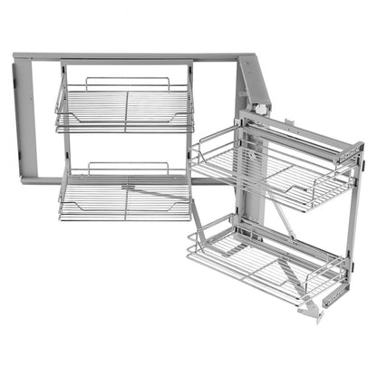 DG-900 - Large Capacity Chrome Corner Pull-Out Organizer for Kitchen