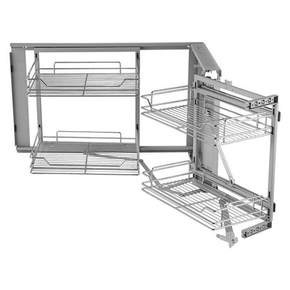 DG-900 - Large Capacity Chrome Corner Pull-Out Organizer for Kitchen