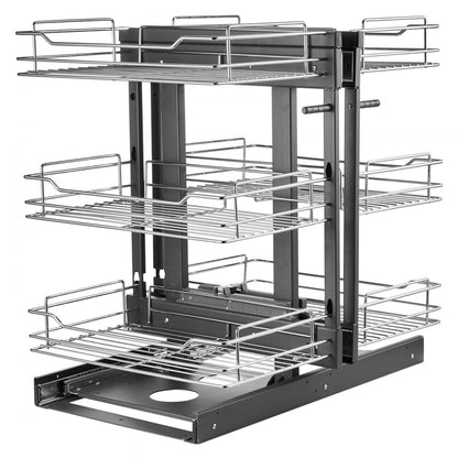YG-XGW-4-9-3 - Chrome 6-Shelf Blind Corner Organizer for Efficient Kitchen Storage