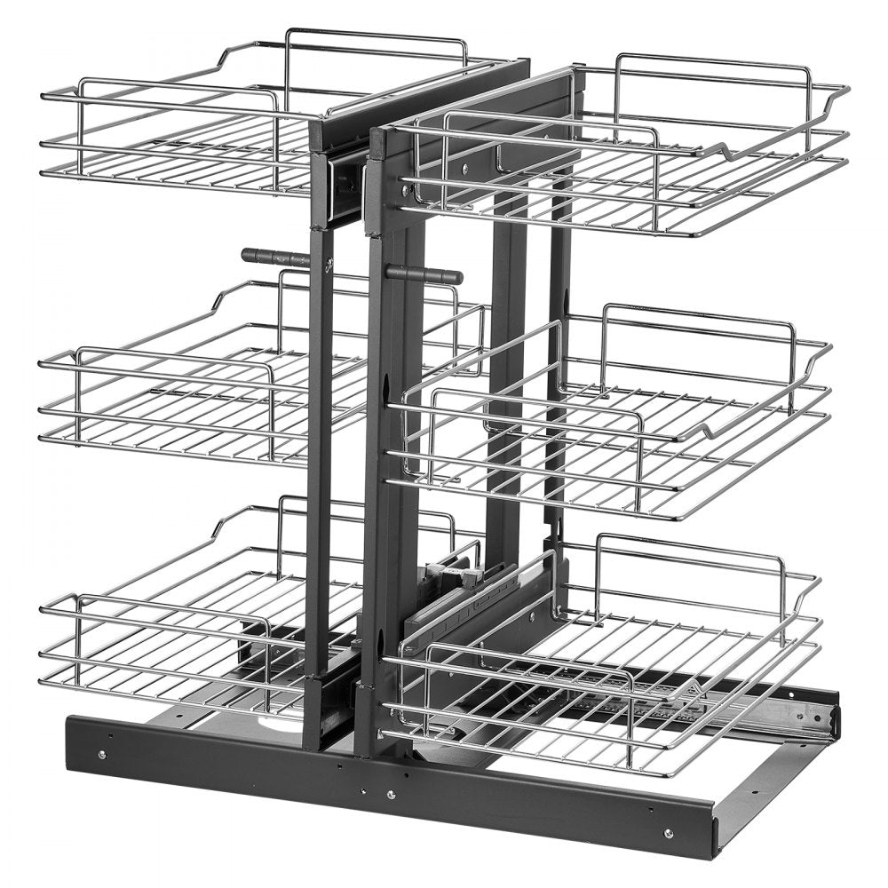 YG-XGW-4-9-3 - Chrome 6-Shelf Blind Corner Organizer for Efficient Kitchen Storage