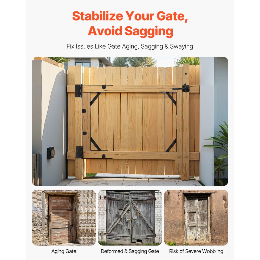 A70002101 - Durable Metal Gate Bracket for Sag Prevention and Versatile Fit