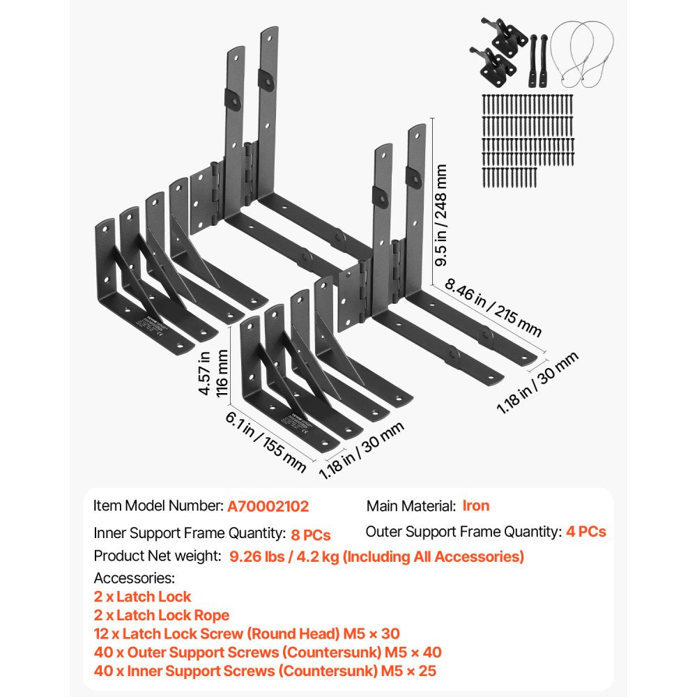A70002102 - Heavy-Duty Metal Gate Brace, Weatherproof & Easy Install